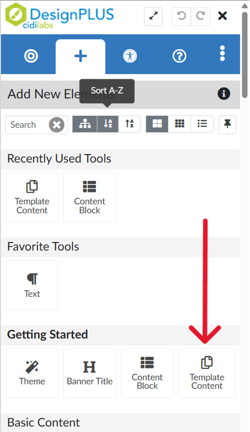 Insert Syllabus template content button