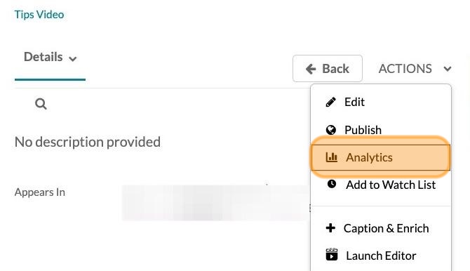 Button for Analytics highlighted in orange. 