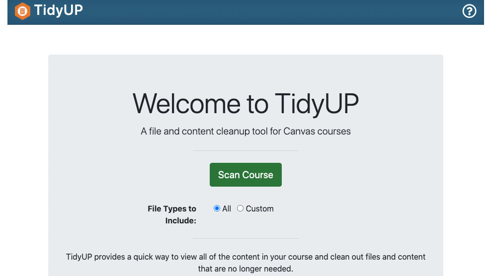TidyUP Canvas Content Cleanup Tool | Teach
