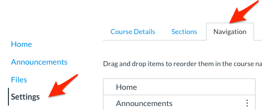 TidyUp menu navigation