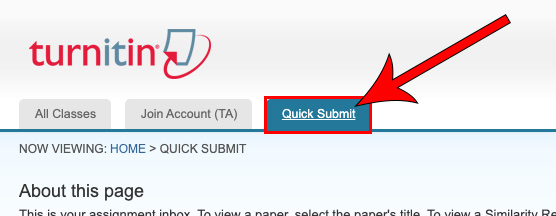 arrow pointing at quick submit tab