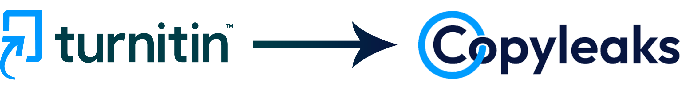 Arrow pointing from Turnitin logo to Copyleaks logo.