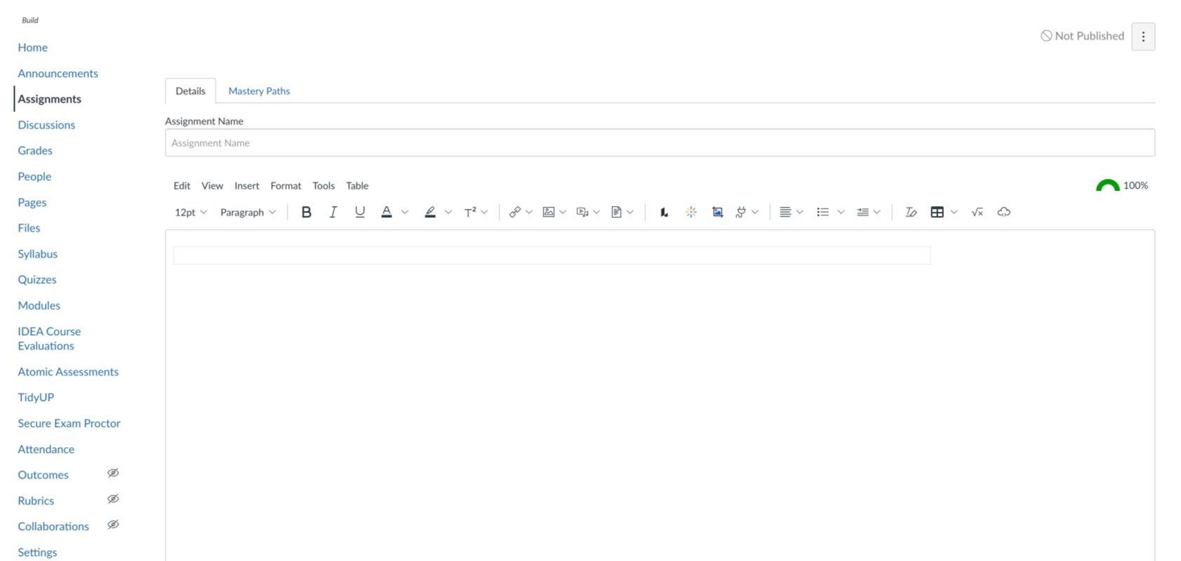 A blank canvas assignment.