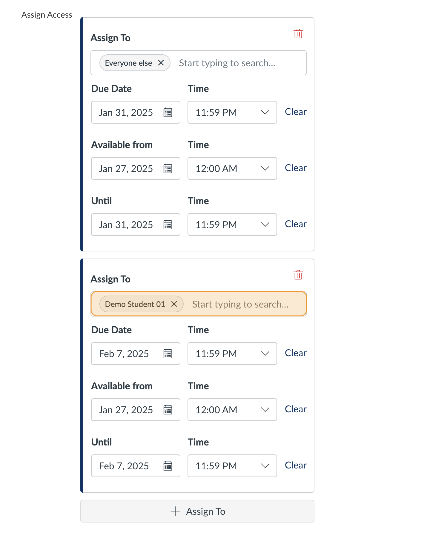 The Assign To box highlighted in orange. 