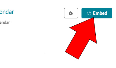 arrow pointing at </> Embed button