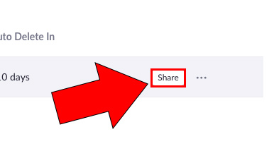 arrow pointing at share button