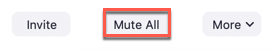 bottom of participant panel with Invite button, Mute All button, and more dropdown. Mute All button is highlighted.