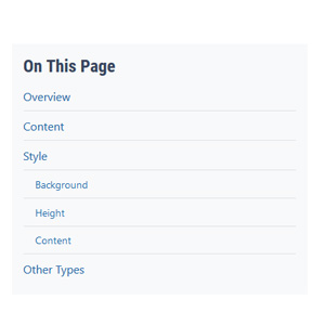 Screenshot of a page with in-page-nav