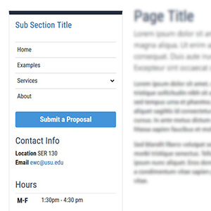 Screenshot of a page with left-nav