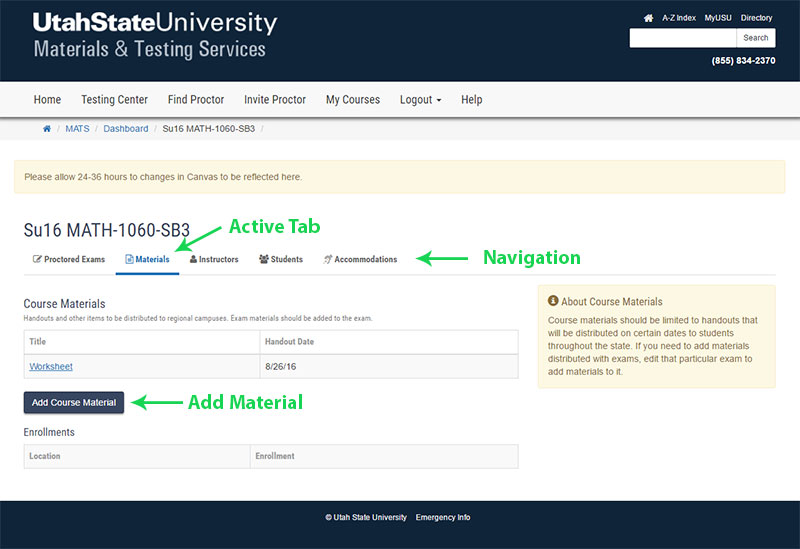 add course material page