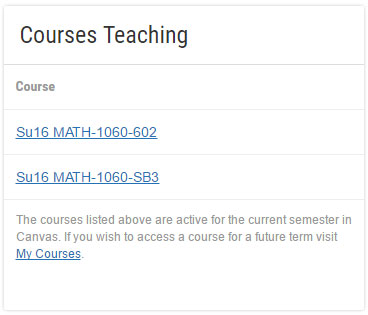 courses teaching widget