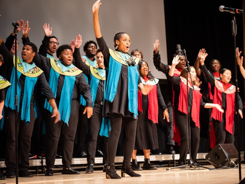 The Daines Concert Hall enjoyed the musical talents of the Debra Bonner Unity Gospel Choir during th