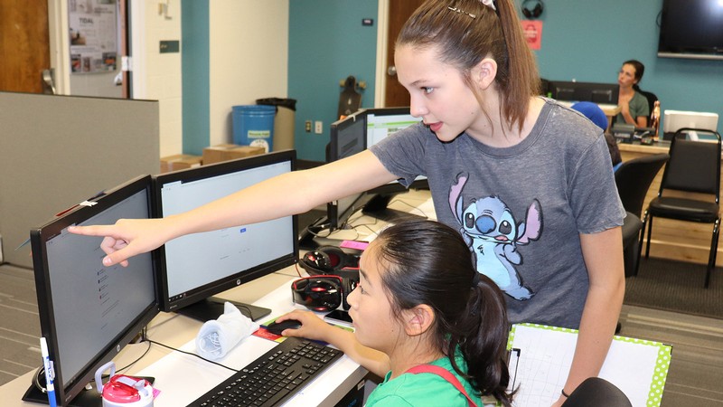 Youths in computer lab