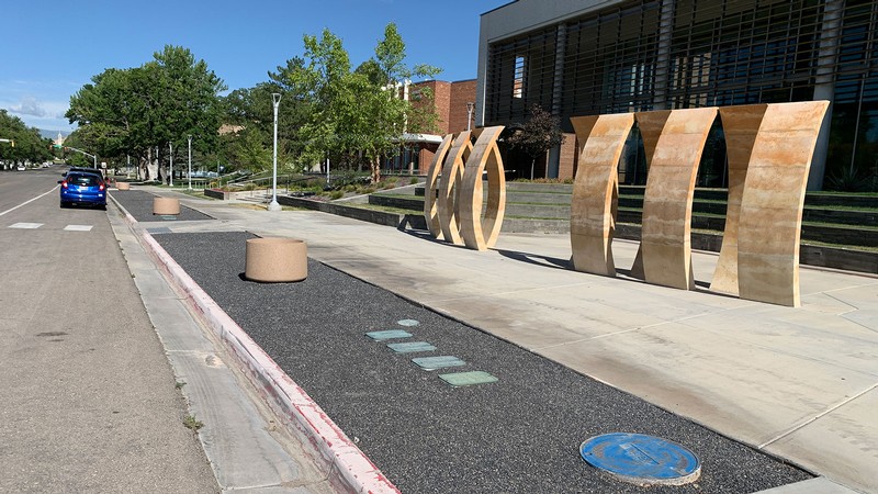 Gravel park strips.