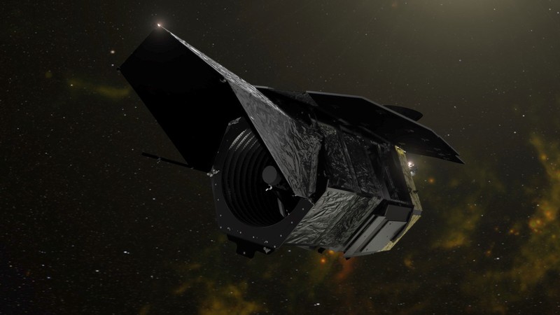 A computer rendering shows a spacecraft.