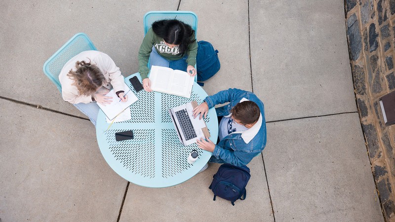 Students studying.