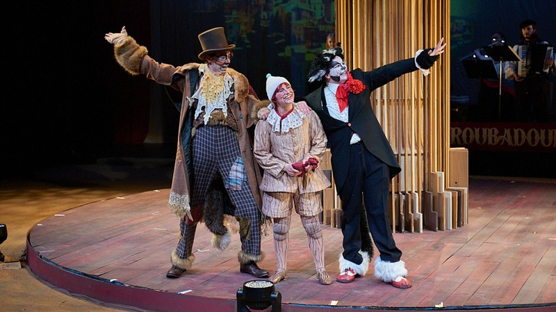 Actors in a stage play.