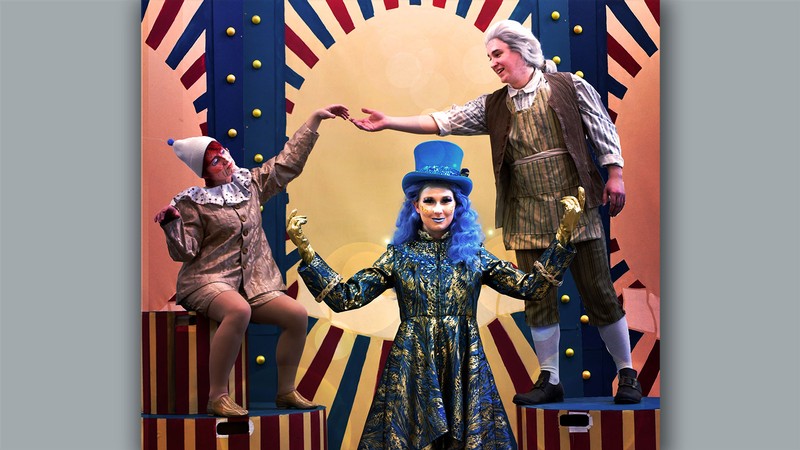 Actors dressed as characters from Pinocchio.