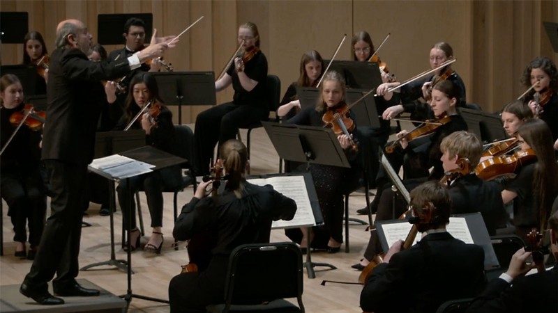A symphony orchestra.