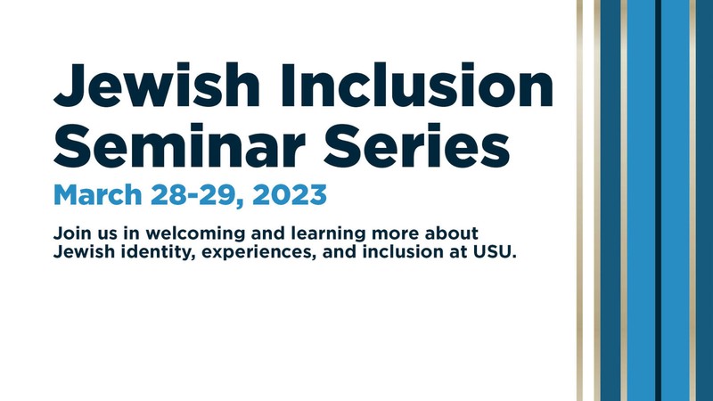 Text Reads: March 28-29. Join us in welcoming and learning more about Jewish experiences.