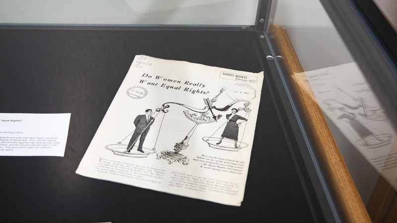 A historic pamphlet titled "Do Women Really Want Equal Rights?"