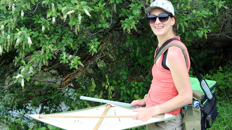 Ecologist Moria Robinson in the field.