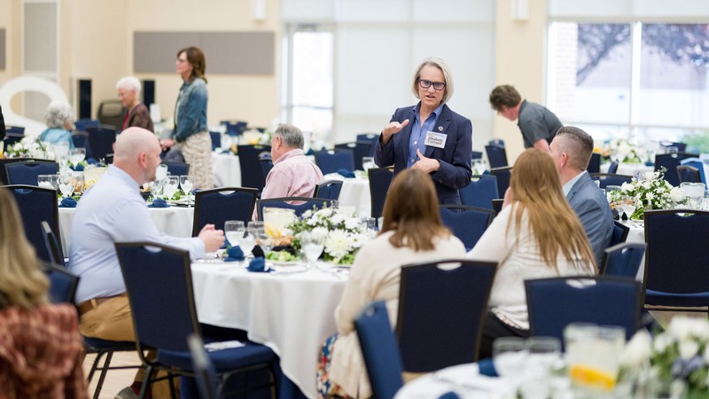 People at a dinner event.