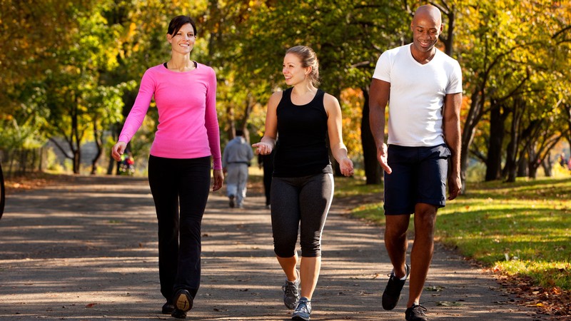 People on a walk.