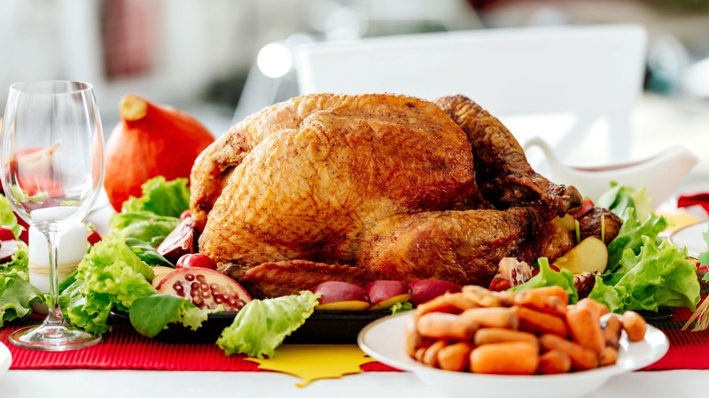 A cooked turkey.