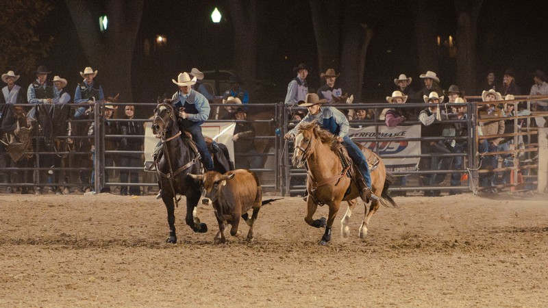 A calf roping event.