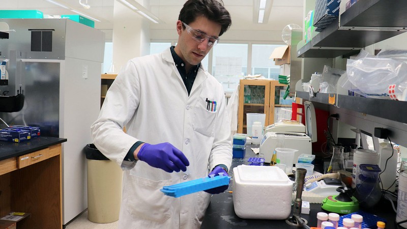 A scientist in a lab.