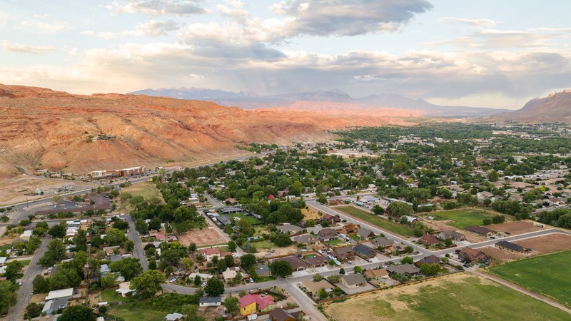 An aerial view of Moab.