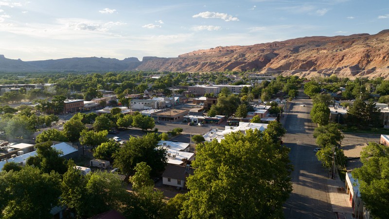 An aerial view of Moab.