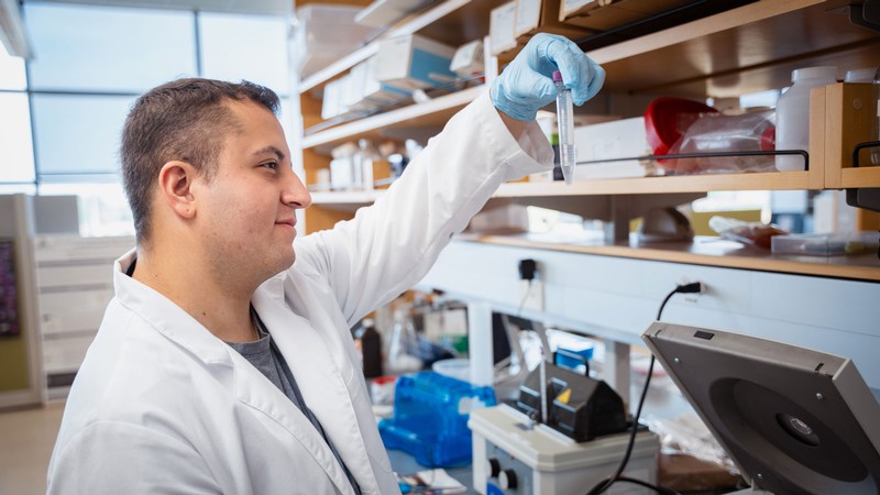 A student researcher in a lab.