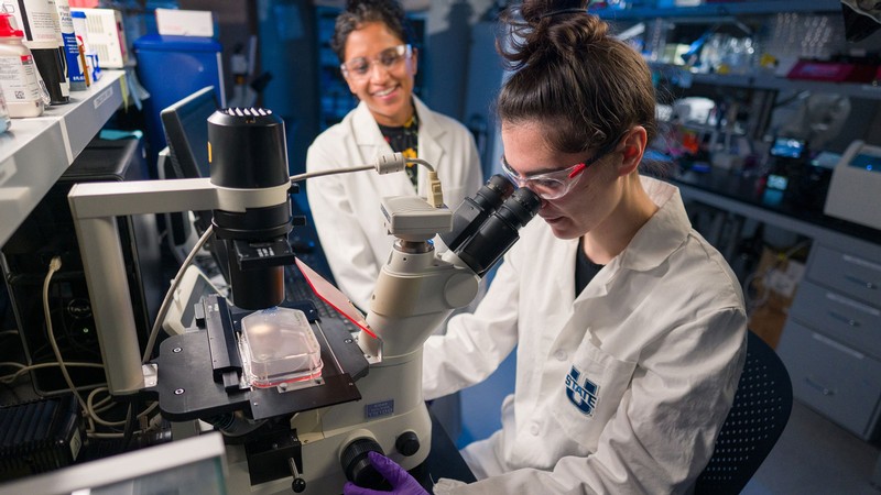 USU biological engineers in lab.