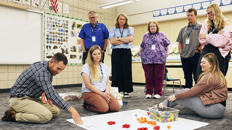 Teachers in a classroom.