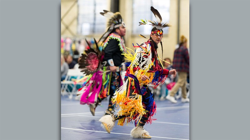 Performers in the Echoing Traditional Ways Pow Wow.
