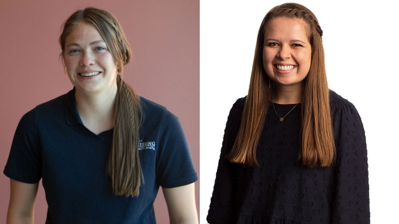Civil engineering students Sadie Boyer (left) and Kate Christiansen.