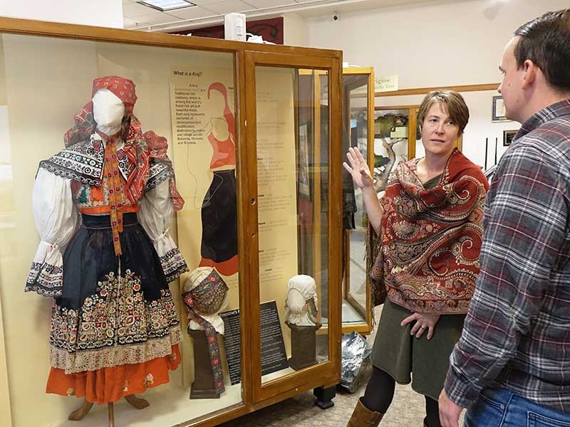 Molly Cannon with a ‘Kroj,’ a traditional Czech outfit