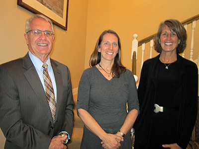 USU President Stan Albrecht, professor Renee Galliher, Provost Noelle Cockett