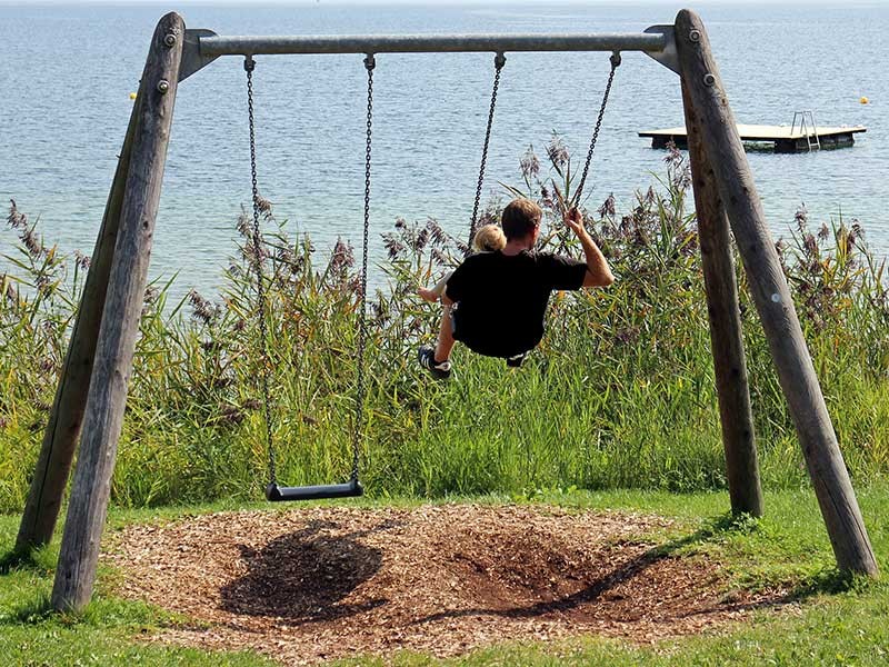 family on swingset