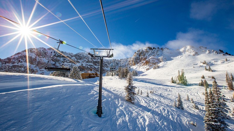 Snow at a ski resort in Utah.