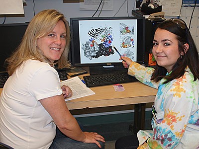 USU biochemistry faculty member Joanie Hevel and doctoral student Yalemi Morales
