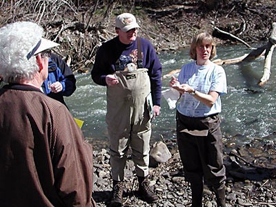Inaugural Professor Nancy Mesner teach citizen scientists about waatersheds