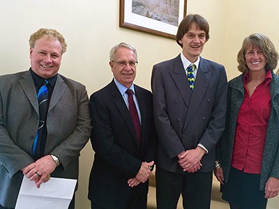 Jurgen Symanzik and USU administrators at his Inaugural Professor lecture