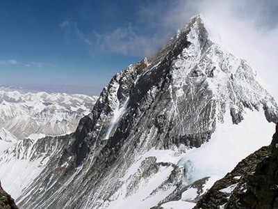 a view of Mt. Everest from Mt. Lhotse