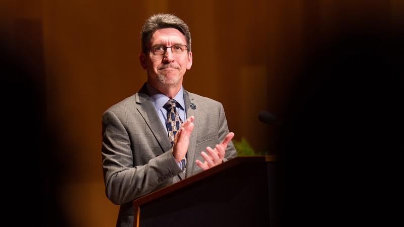 Interim President Al Smith Speaks to USU Crowd