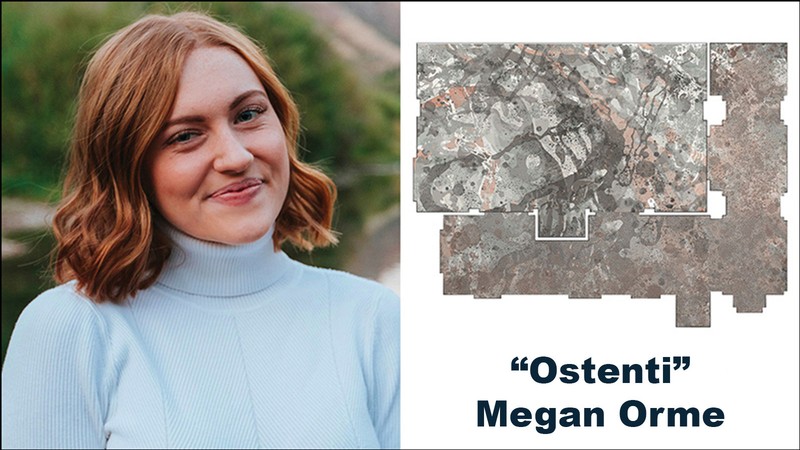 USU Interior Design Student Megan Orme with her second place design, “Ostenti.”