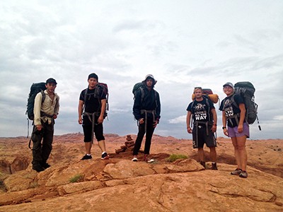 USU students hiking