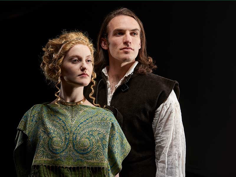 Mollee Barse as Marina (daughter) and Brian Bohlender as Pericles (father)